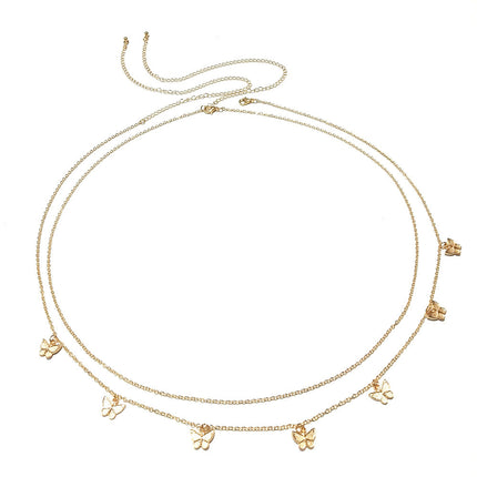 Mini Butterfly Pendant Waist Chain Elegant Waist Belly Chain