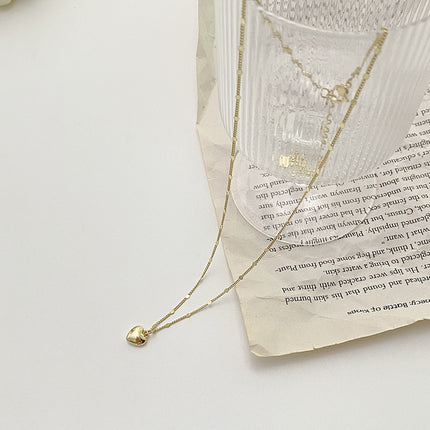 Vintage Heart Necklace Sweet Short Simple