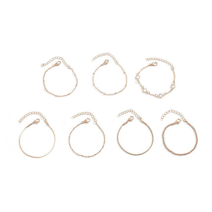 Women Simple Multi-layer Snake Bone Chain Bracelet Set
