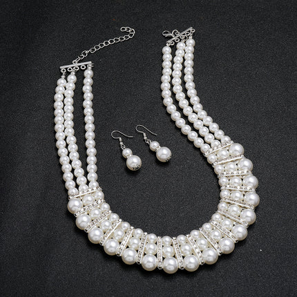 Multi-Layered Imitation Pearl Jewelry Set - FASHION SHEGOODS LLC
