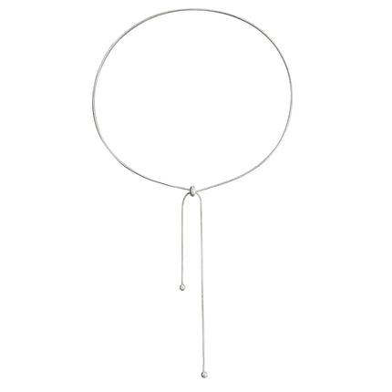 Women Metallic Long Tassel Chain Necklace Hand Jewelry