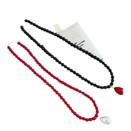 Glass Bead Drop Necklace - FASHION SHEGOODS LLC