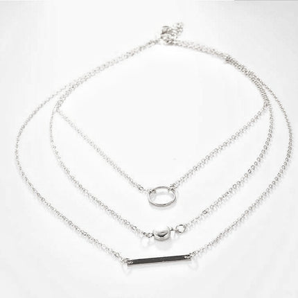 Multilayer Circles Geometric Round Chokers Necklaces - FASHION SHEGOODS LLC