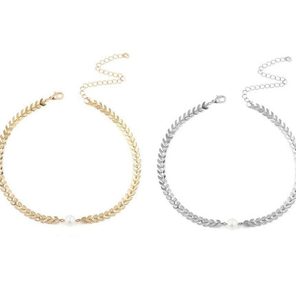 Snake Chain Pearl Elegant Necklace Fashion Jewelry
