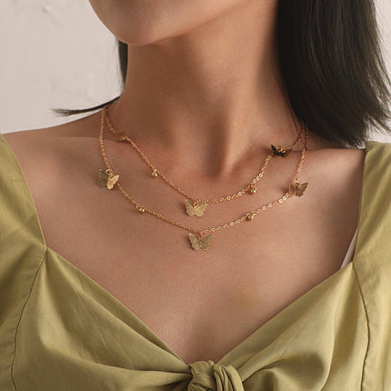Butterfly Pendant Clavicle Chain Necklace
