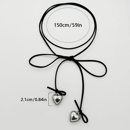Goth Heart Pendant Necklace for Women