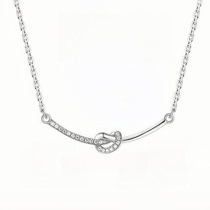 Knotted Stone bow Pendant Necklace