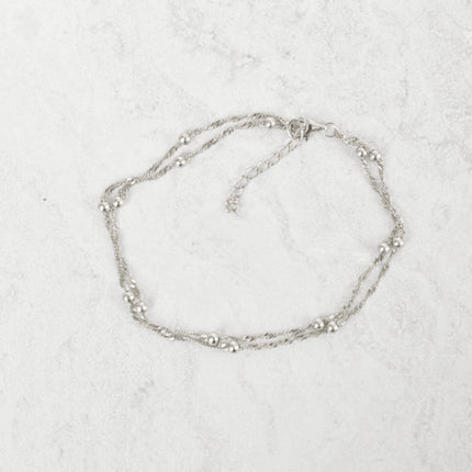 Double Layer Beaded Chain Bracelet