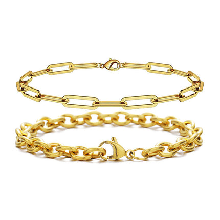 Paper Clip Chain Bracelet Set