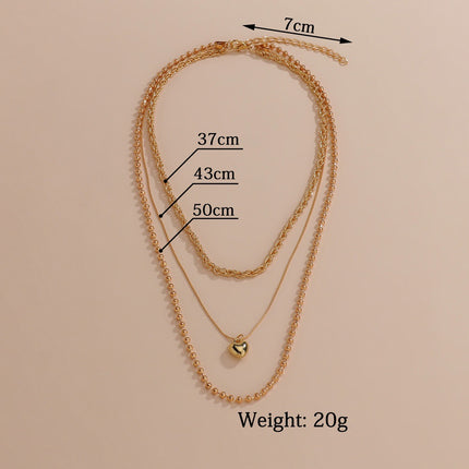 Multi Layer Heart Necklace for Women - FASHION SHEGOODS LLC