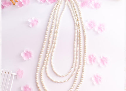 Retro Choker Necklace Multi-Layered Baroque Beaded Imitation Pearl