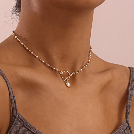 Beads Chain Charms Pearl Necklace