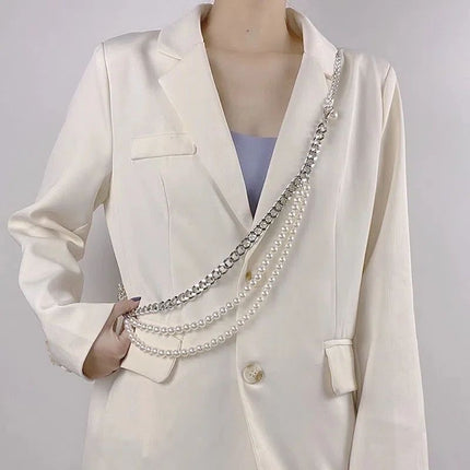 Multi-layer Chain Belt Pearl Layered Waist Chain
