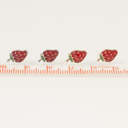 Women Fruit Strawberry Enamel Earrings
