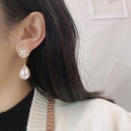 Classic Pearl Dangle Drop Earrings