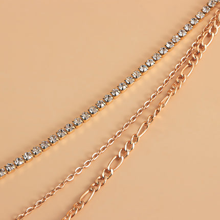 Punk Hip Hop Multi-layer Metal Rhinestone Waist Chain