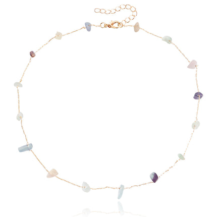 Beach Colorful Natural Irregular Stone Necklace