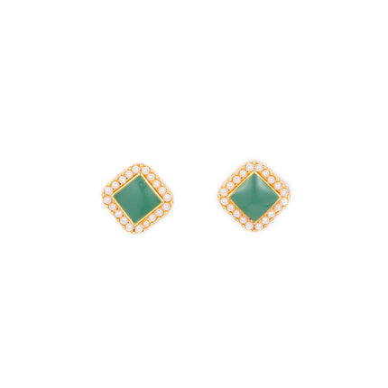 Geometric Pearl square Earrings - FASHION SHEGOODS LLC