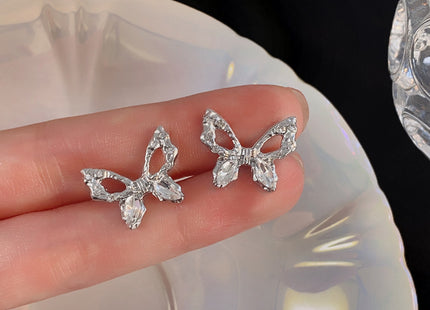 Crystal Stone Butterfly Stud Earring for Women