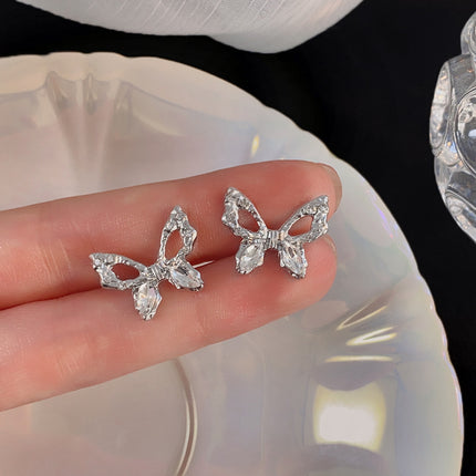 Crystal Stone Butterfly Stud Earring for Women