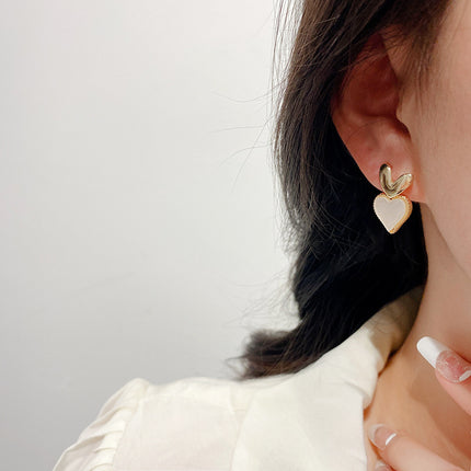 Small Double Heart Stud Earrings