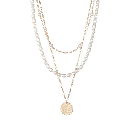 Multi-layer Layered Pearl Necklace Women Pendant - FASHION SHEGOODS LLC