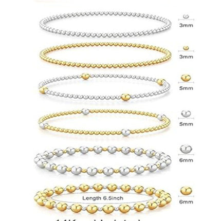 Metallic Bead Ethnic Style Handmade Beaded Bracelet Set