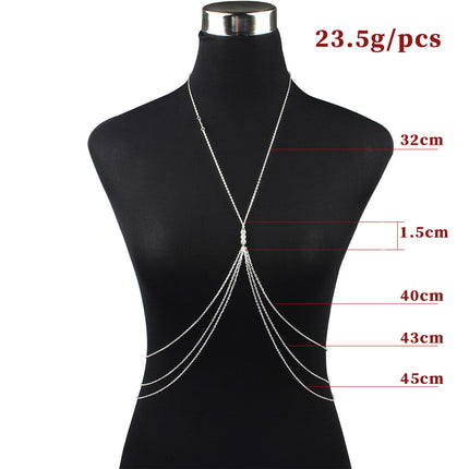 Multilayered Tassel Pearl Body Chain Trend Pearl Sexy Breast Chains