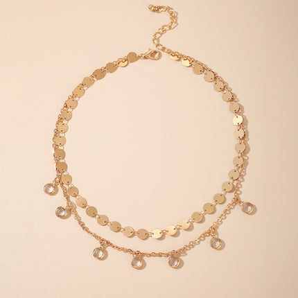 Multi Round Small Disc Charm Necklace