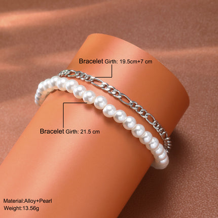 Round Imitation Pearl Chain bracelet