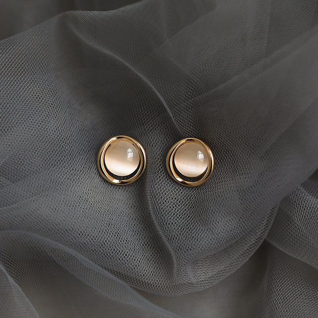 Opal Round Stud Earring for Women - FASHION SHEGOODS LLC