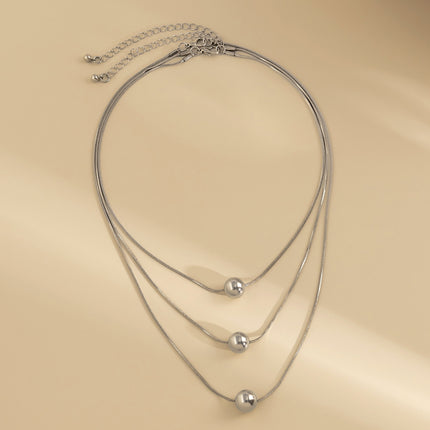Custom Fashion Simple Jewelry Multi 3 Layers Beads Pendant Necklace