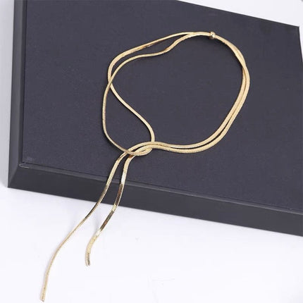 Long Pull Tassel Sweater Chain Simple Necklace - FASHION SHEGOODS LLC