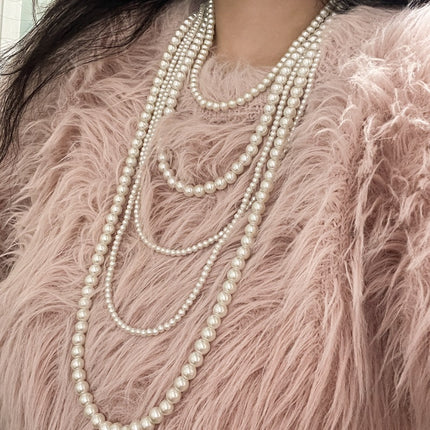 Pearl Beaded Necklace for Women Multi Long Strand Layered - FASHION SHEGOODS LLC