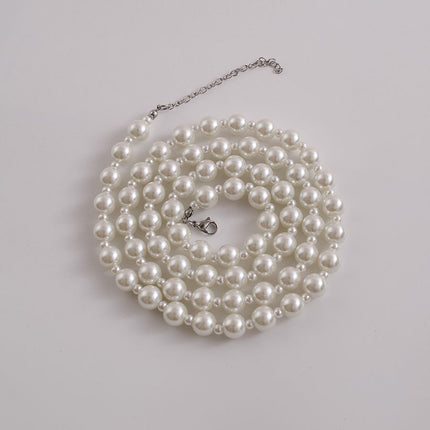 White Glass Pearl Beaded Necklace Wedding Bride