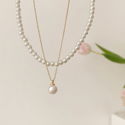 Double Layer Wearing Pearl Necklace