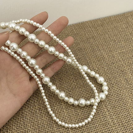 Women's Double Strand Classic Simulated Glass Pearl Necklace