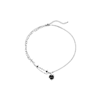 Love Star Rhinestone Chain Necklace Women - FASHION SHEGOODS LLC