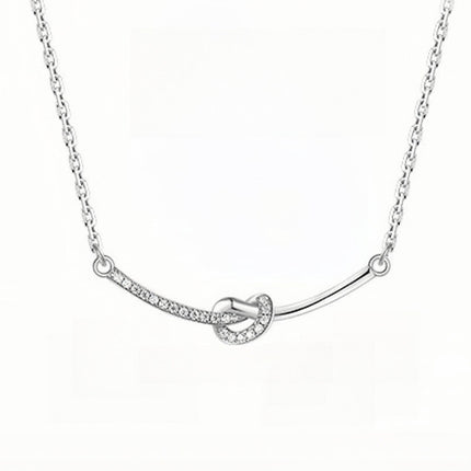 Knotted Stone bow Pendant Necklace