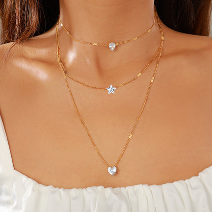 Bohemian Necklace Multi Layered Related Clavicle Chain Necklace