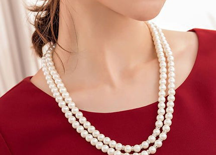 Multi Layered Faux Pearl Necklace Wedding Bride Necklace