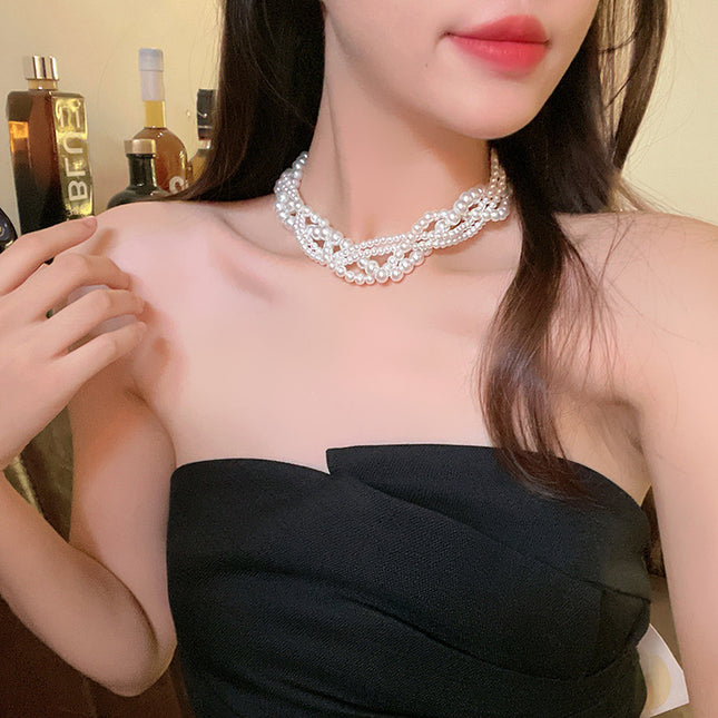 Multi-layer Pearl Necklace for Women Collar Chain Bridals Jewelry - FASHION SHEGOODS LLC