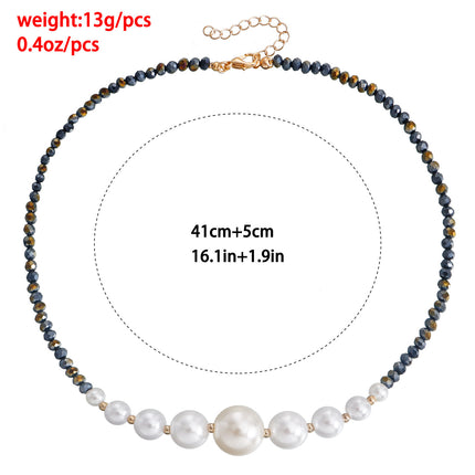 Pearl Baroque Glass Bead Chain Necklace