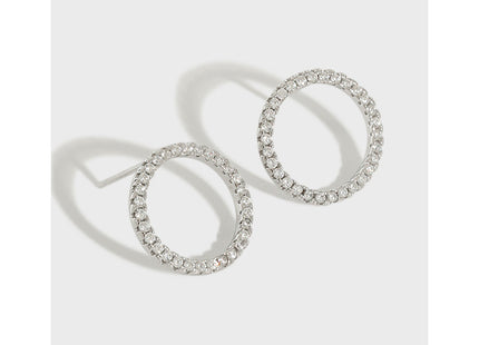 Round Full Rhinestone Stud Earrings