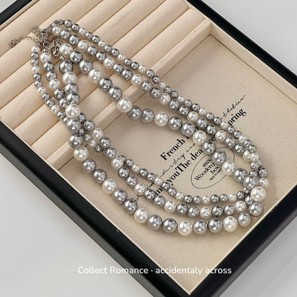 Imitation Pearl Beads Handmade Ball Chain Collar Necklace - FASHION SHEGOODS LLC