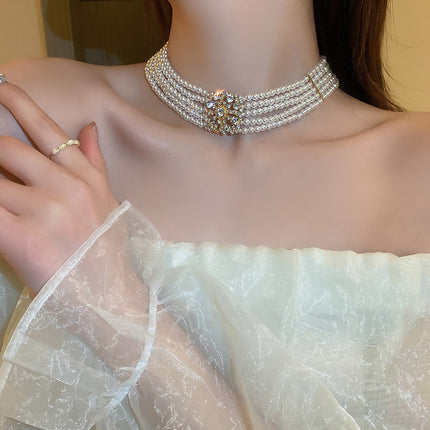 Multi Layer Pearl Beaded Necklaces Healing Crystal Jewelry Necklace - FASHION SHEGOODS LLC