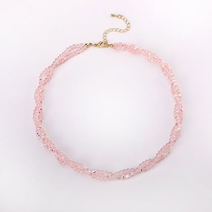 Faceted Crystal Beads Twisted necklace