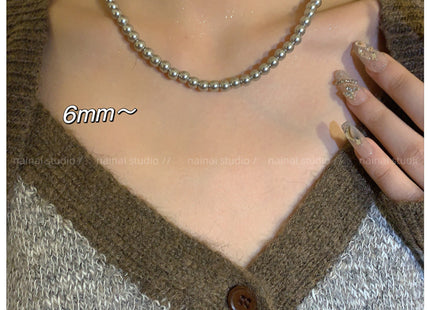 Gray Glass Pearl Fashion Necklaces for Gift