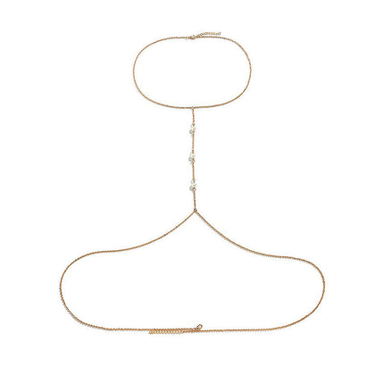 Sexy Metallic Pearl Body Chain
