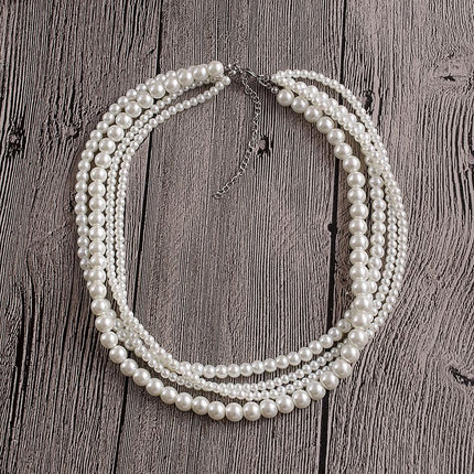 Multilayer Simulated Pearl Choker Necklace for Women - FASHION SHEGOODS LLC